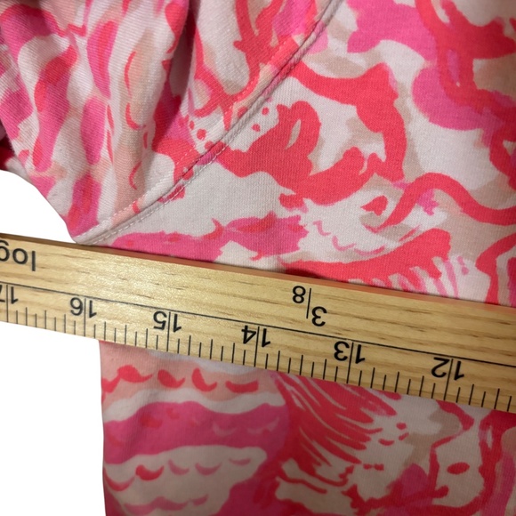 Lilly Pulitzer Pink Coral Print Half-Zip Pullover Top XS coastal bright lace - Picture 12 of 14
